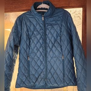 Like new Lands end quilted coat M peacock blue